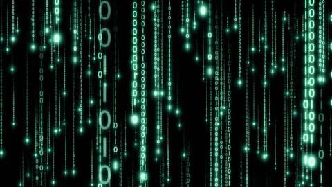 Matrix text rain binary a loop Stock-Footage 300161491