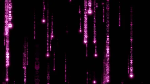 Matrix text rain heart b Vídeos de archivo 300230841