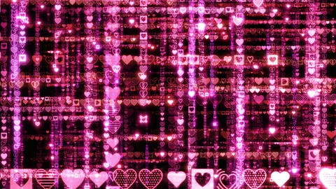 Matrix text rain heart cd Video stock 303151574