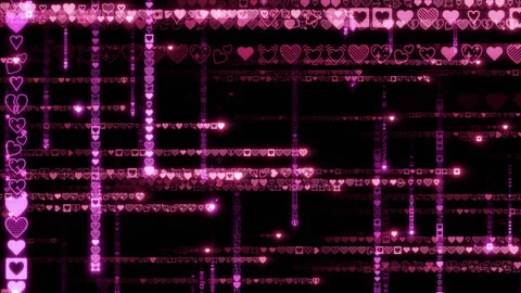 Matrix text rain heart d loop Stock Footage 303110333