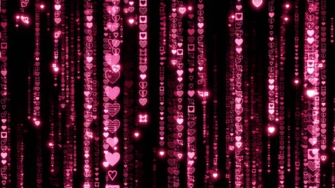 Matrix text rain heart a Video stock 300224937