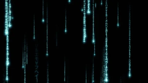 Matrix text rain Japanese b Stock Footage 300147860