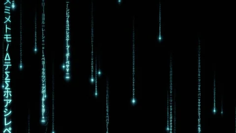 Matrix text rain Japanese b loop Видео 300236706