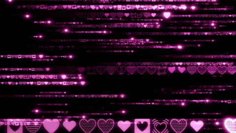 Matrix text rain side heart b Video stock 301950597