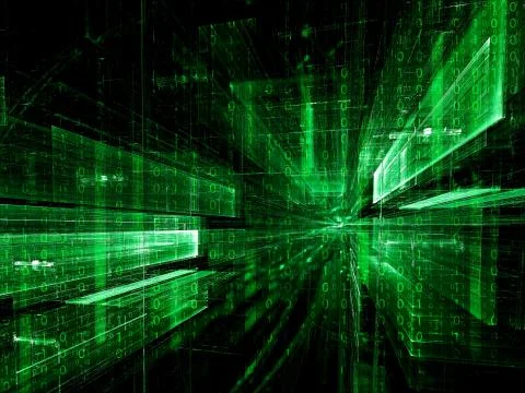 Matrix theme background - abstract digitally generated image Stock Illustration