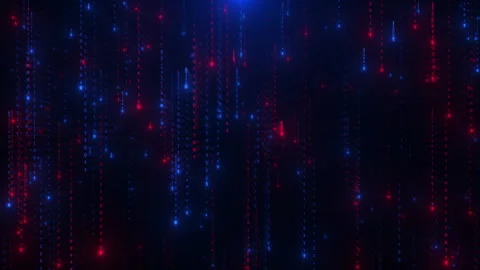 Matrix Tower Matrix Binary Digital Background Cyberspace Particles Digital Stock Footage 347360038