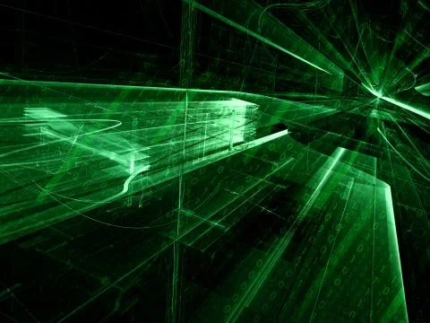 Matrix tunnel  background- abstract digitally generated image Stock Illustration
