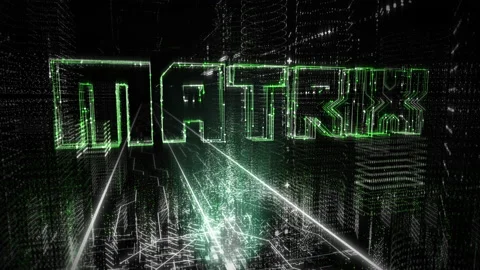 Matrix Word Emerging From Dots And Lines In Cyber Space Of Virtual Reality Stock Footage 162845948