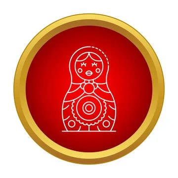 Matryoshka doll flat line icon design Stock Illustration