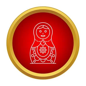 Matryoshka doll icon representing russian culture Stock Illustration