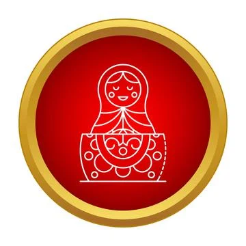 Matryoshka doll icon representing russian folk art Stock Illustration