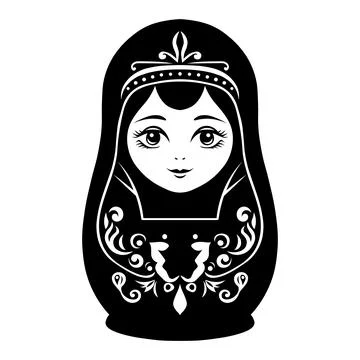 Matryoshka doll vector icon on white background Stock Illustration