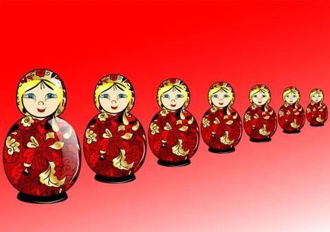 Matryoshka dolls Stock Illustration