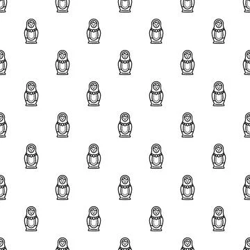 Matryoshka nesting doll seamless pattern wallpaper background Stock Illustration
