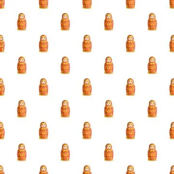 Matryoshka nesting doll seamless pattern background repeating Stock Illustration