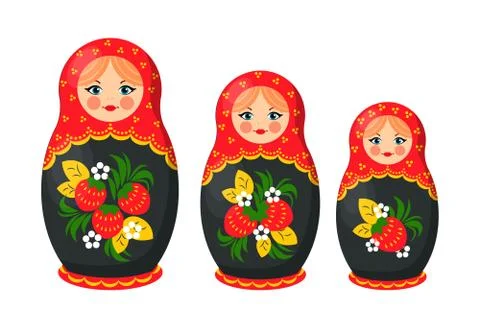 Matryoshka Nesting Doll Set Vector Illustration Stock Illustration