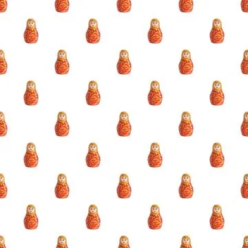 Matryoshka nesting dolls repeating pattern seamless background 스톡 일러스트