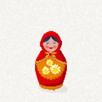 Matryoshka pixel art Stock Illustration