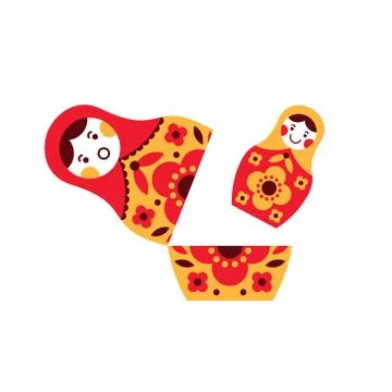Matryoshka russian nesting doll open Stock-Illustration