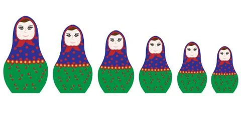 Matryoshka, vector Stock Illustration