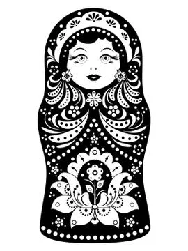 Matryoshka on white background Stock Illustration
