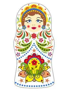Matryoshka on white background Illustrazione stock