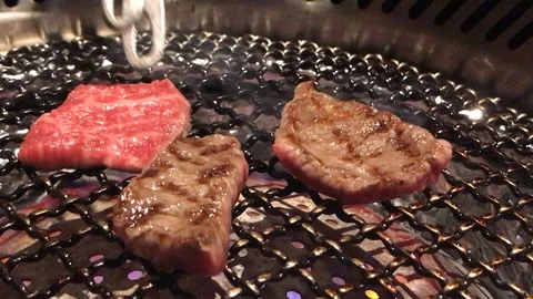 Matsusaka beef grilling Stock Footage 114202787