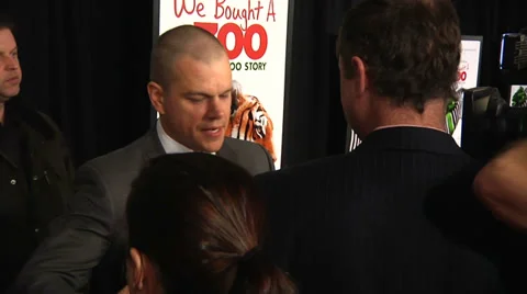 Matt Damon gives an interview on the red carpet (BoughtZoo-36) Video stock 36071548