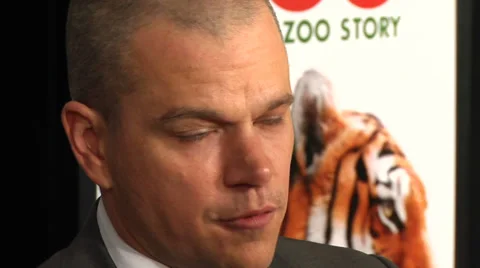 Matt Damon gives an interview on the red carpet (BoughtZoo-35) Video stock 36072598