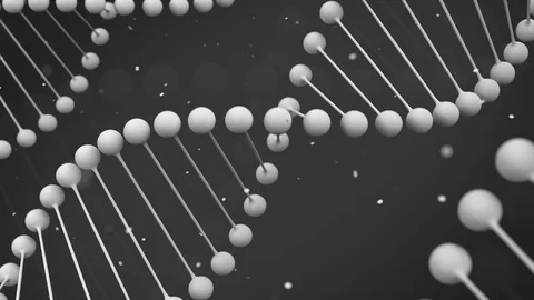 Matt white model of DNA strand on black background Stock Footage 88018716