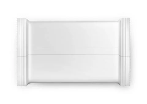 Matte Blank White Snack Template isolated on a White Background Stock Illustration