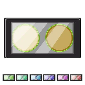 Matte blush compact cartoon vector graphic Stock Illustration