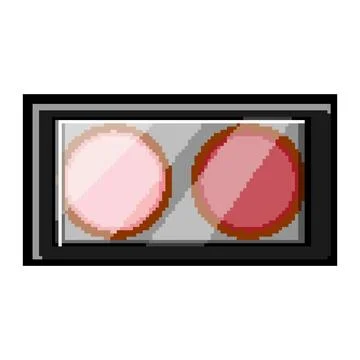 Matte blush compact pixel art vector illustration Stock Illustration