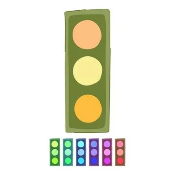 Matte blush compact vector cartoon graphic Stock Illustration