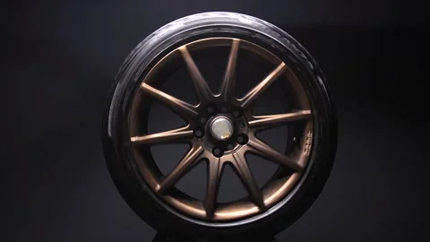 Matte bronze car wheels Video stock 234979767