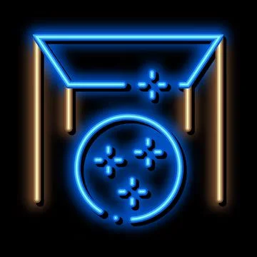 Matte canvas stretch ceiling neon glow icon illustration Stock Illustration