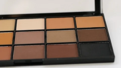 Matte Eyeshadows Palette on the white background Stock Footage 116206982