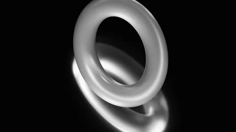 Matte glass object rotation with reflections on a glossy metallic background. Stock Footage 169118987