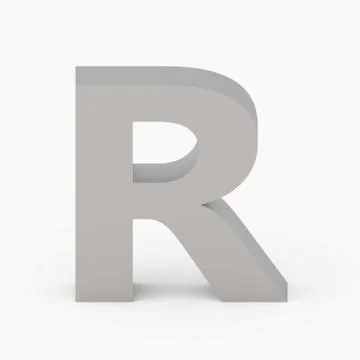 Matte grey font R Stock Illustration
