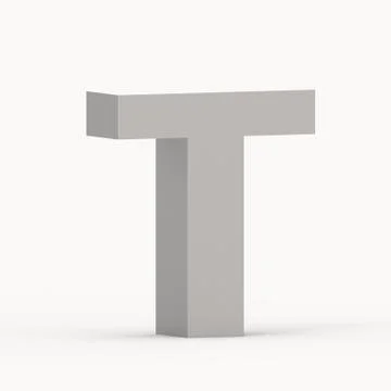 Matte grey font T Stock Illustration