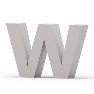 Matte grey font W Stock Illustration