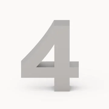 Matte grey number 4 Stock Illustration