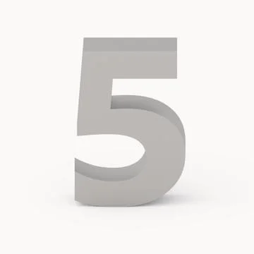 Matte grey number 5 Stock Illustration