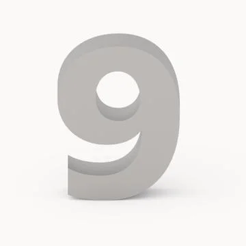 Matte grey number 9 Stock Illustration