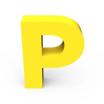 Matte light yellow font P Stock Illustration