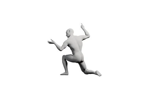 Matte mannequin dancing in black studio Stock Illustration