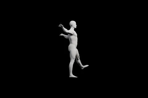 Matte mannequin dancing in black studio Illustrazione stock