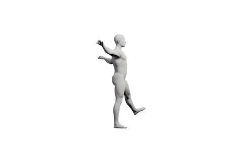 Matte mannequin dancing in white studio Illustrazione stock