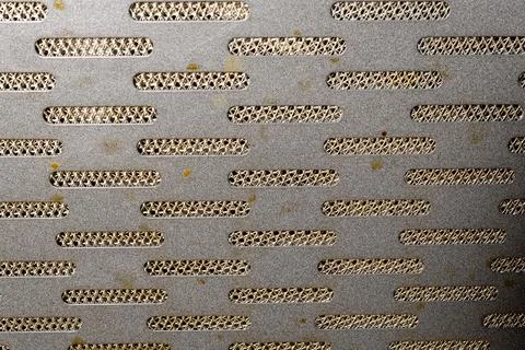 Matte Metallic Grid Texture Background Abstract Perforated Slotted Metal Su.. Stock Photos