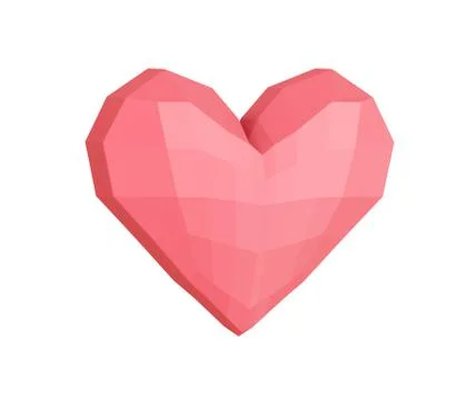 Matte soft low-poly heart Stock Illustration